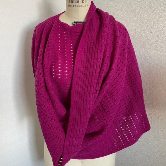 Kenneth Cole New York Accessories - Kenneth Cole - Wool & Cashmere Multi Use Pointelle Knit Scarf